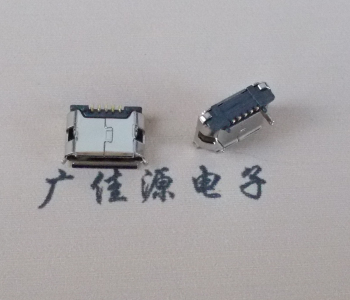 樟木头镇Micro usb连接器 鱼叉脚前插后贴无焊盘镀镍