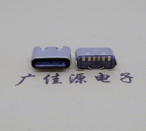 樟木头镇Type-C6p母座接口短体立贴5.0mm