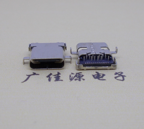 樟木头镇卧式沉板usb 3.1 type-c24p母座,端前插后贴smt连接器