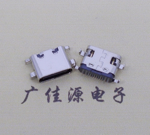 樟木头镇type c16p沉板母座破板0.8mm/1.0mm/1.2mm/1.6mm四脚插板端子SMT总体长度L=6.5mm