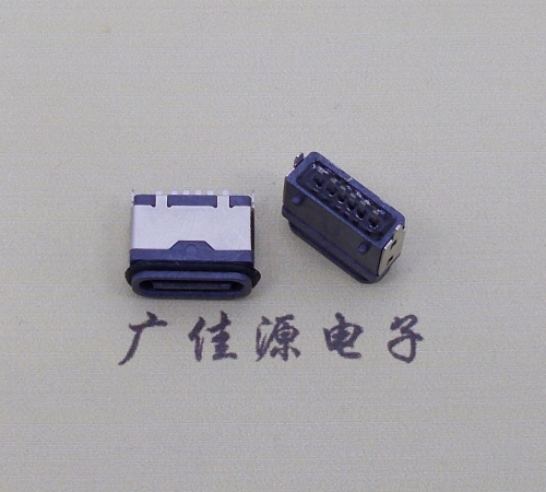 樟木头镇usb type c6p防水立插母座两脚插带定位柱